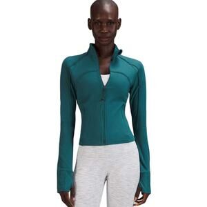 Lululemon Ribbed Nulu Cropped Define Jacket Green Jasper Size 6